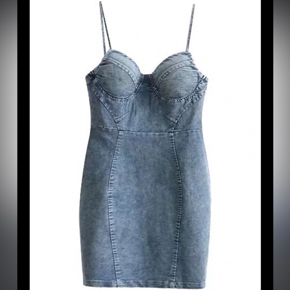 Denim mini dress